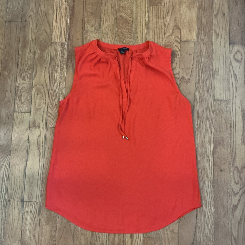 Ann Taylor Blouse Women Small Red Sleeveless Work Top Shirt professional